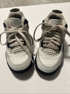 Nike Kids White and Black Retro-Style Sneakers